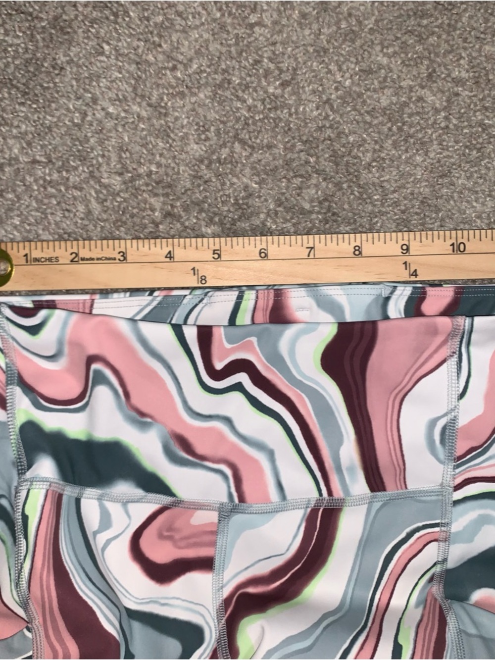Athleta Multi-Color Marble Print Leggings - Pink, Gray, Green - Picture 5 of 5